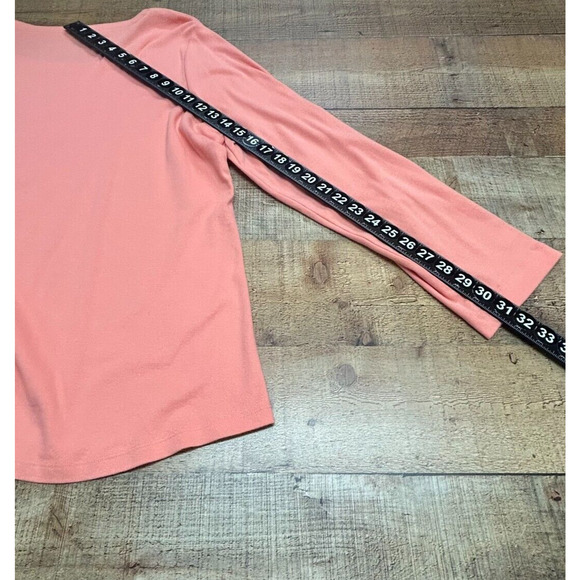 Croft & Barrow Top Womens 2X Orange Roll Tab Sleeve Pullover Blouse Tee NWT - Picture 6 of 11